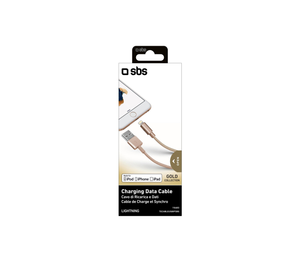 SBS SBS Kabel USB-Lightning MFI SBS 1m w otulinie Zloty - 1436398 - zdjęcie 2